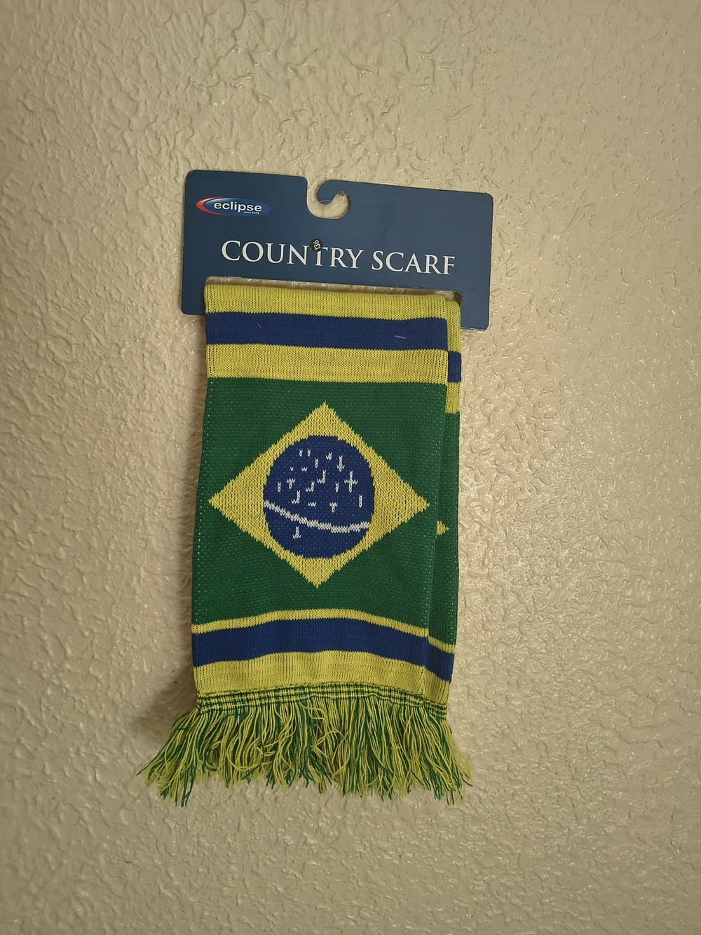 Eclipse Country Scarf in Green, Yellow & Blue - Brazil Motif